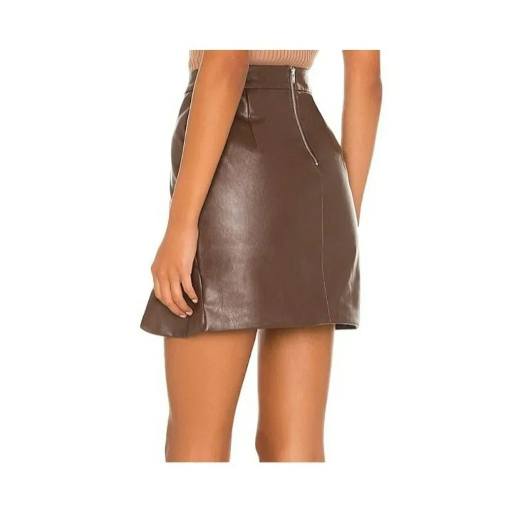 MAJORELLE Poseidon Mini Skirt - Chocolate Brown